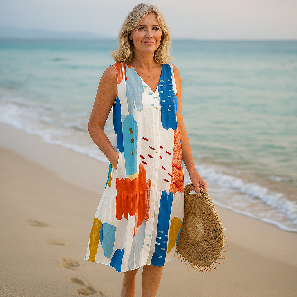 Cavell™ - Summer Sleeveless Dress with Floral Print