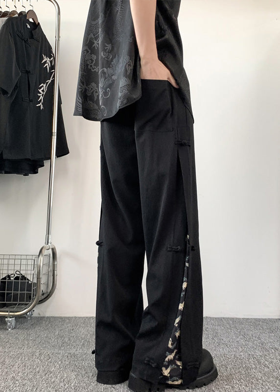 Chen - Chinese Style Fake Two Thin Ice Silk Men Pants