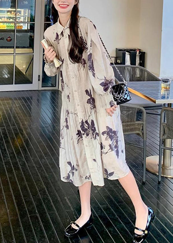 Long Dresses Lantern Sleeve