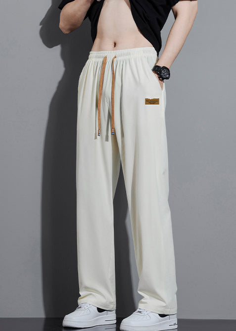 Cute White Oversized Cotton Mens Pants Trousers