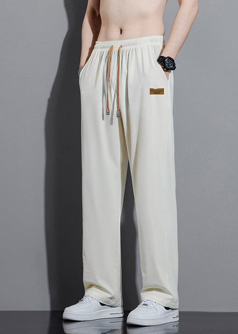 Cute White Oversized Cotton Mens Pants Trousers