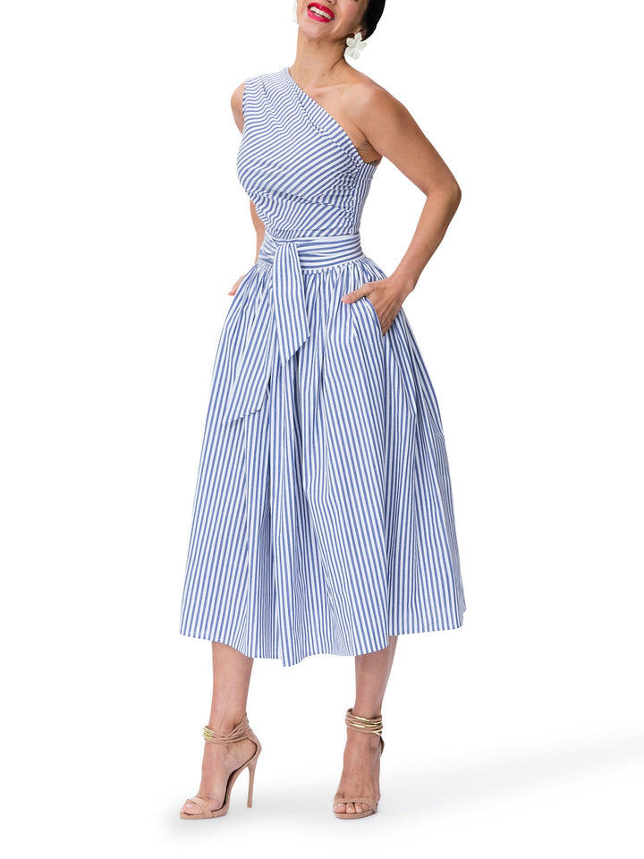 Avery™ - Premium Linen Striped Maxi Dress