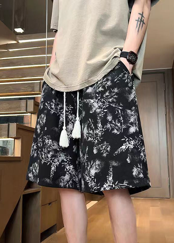 Fascio - Pockets Print Elastic Waist Shorts Men