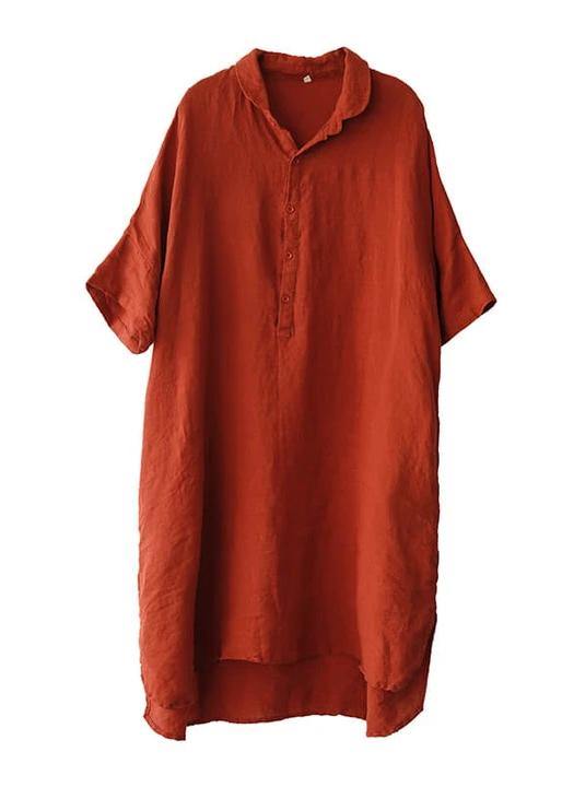 Linen Women Casual Linen Shirt Dress