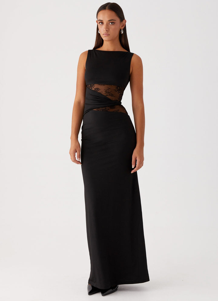 Lina | Figure-flattering maxi dress with subtle cutouts and lacing