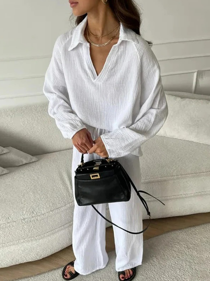 Luna™ - Two-Piece Lounge Set With Classic Collar