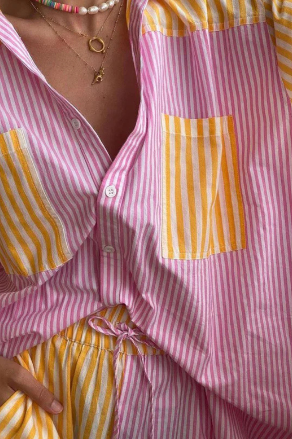 Charlotte™ - Summer Button Down Shirt and Short Set