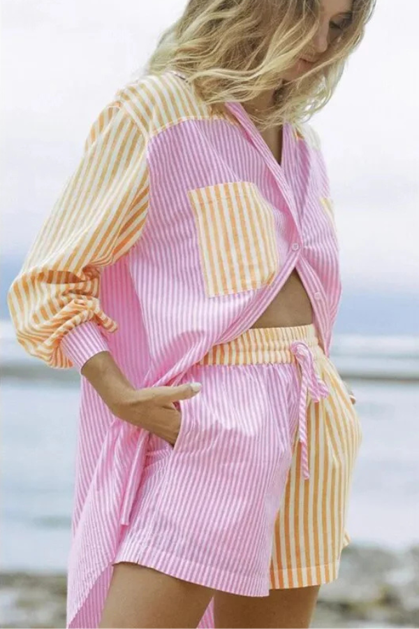 Charlotte™ - Summer Button Down Shirt and Short Set