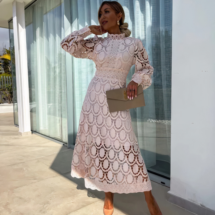 NOA™ – Delicate Lace Midi Dress