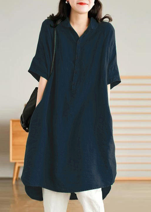 Linen Women Casual Linen Shirt Dress