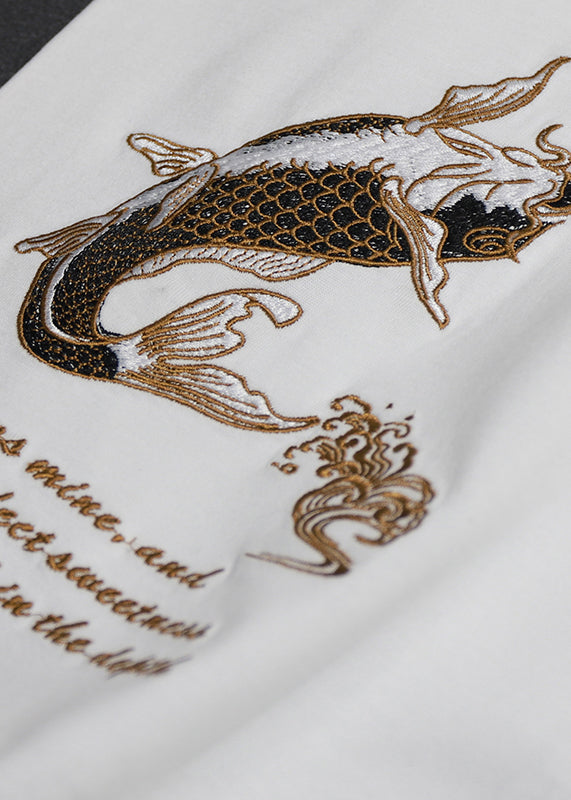 New Black O-Neck Print Cotton Men T Shirt Short Sleeve