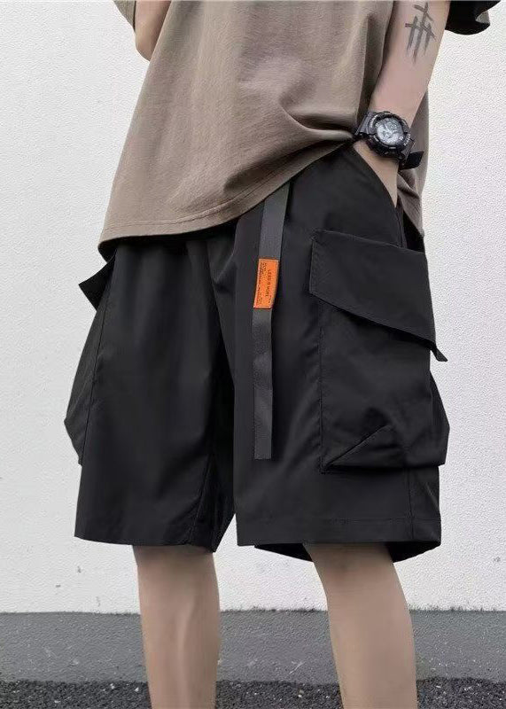 Omar - Pockets Elastic Waist Cotton Mens Shorts