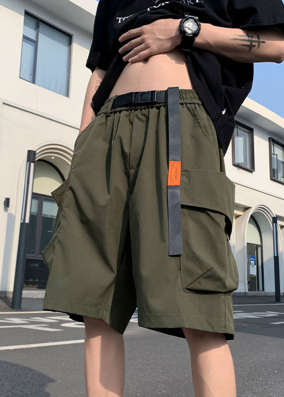 Omar - Pockets Elastic Waist Cotton Mens Shorts