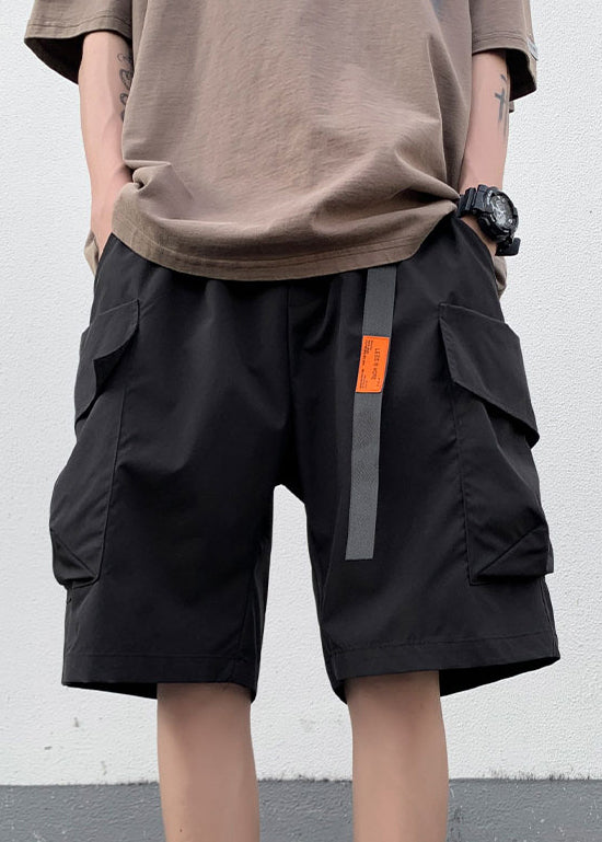 Omar - Pockets Elastic Waist Cotton Mens Shorts
