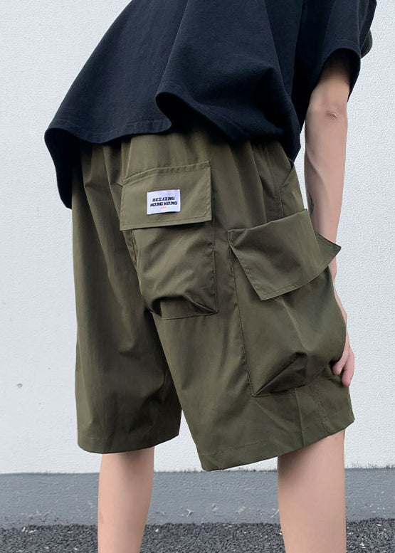 Omar - Pockets Elastic Waist Cotton Mens Shorts