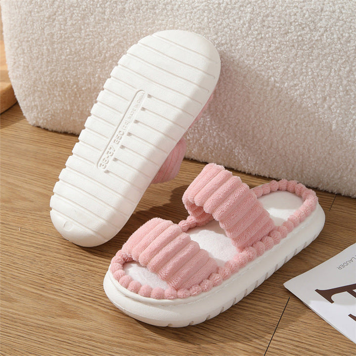 SIRA™ – Cozy Fluffy Open-Toe Home Slippers