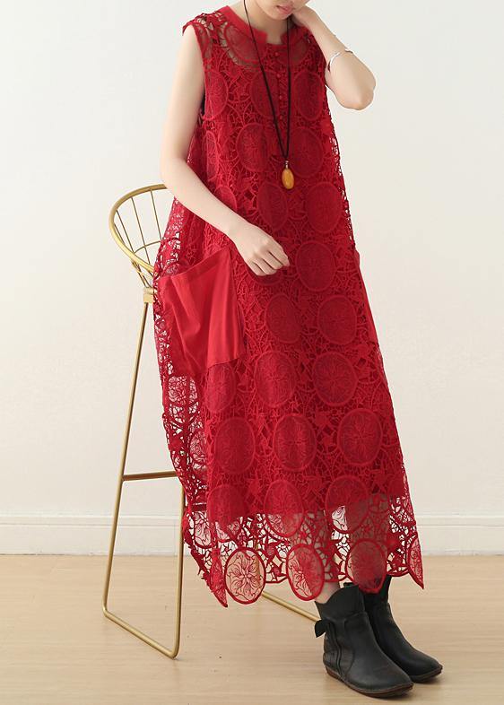 Organic sleeveless cotton Tunics o neck lace summer Dresses