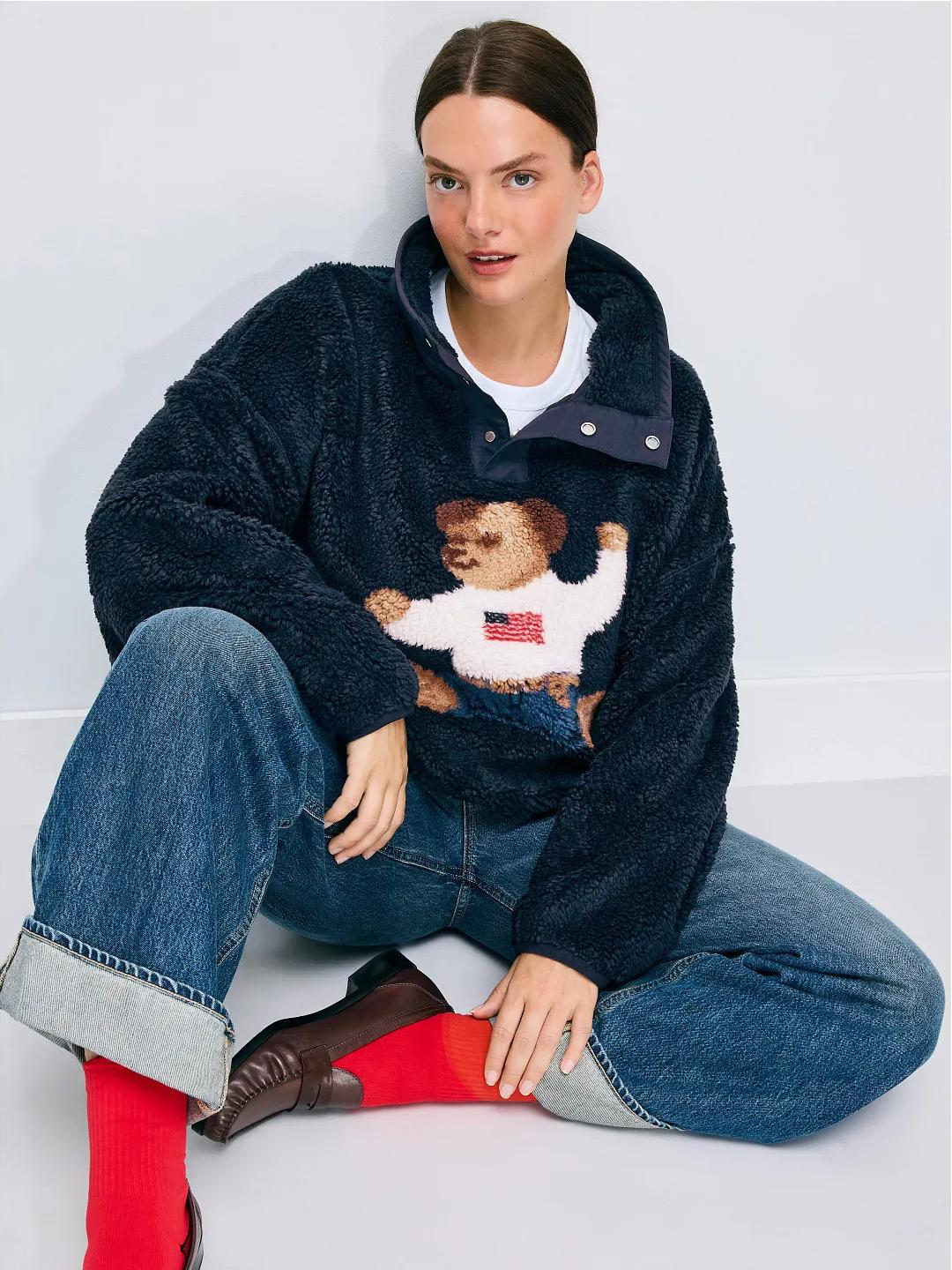 Teddy | Blue Teddy Bear Graphic Sweatshirt