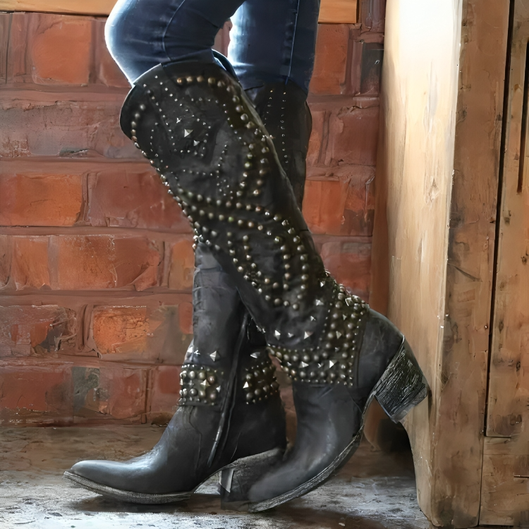 Mary | Western Knee-High Boots