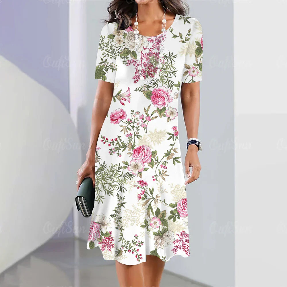 Olivia™ - Comfy Flower Print Dress
