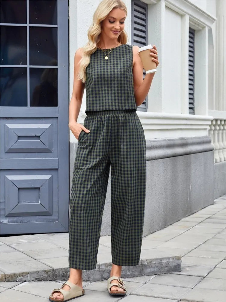 Victoria™ - Casual Plaid Two Piece Set