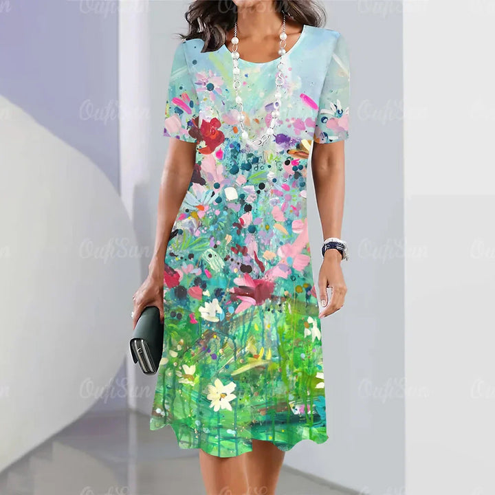Lina™ - Comfy Flower Print Dress