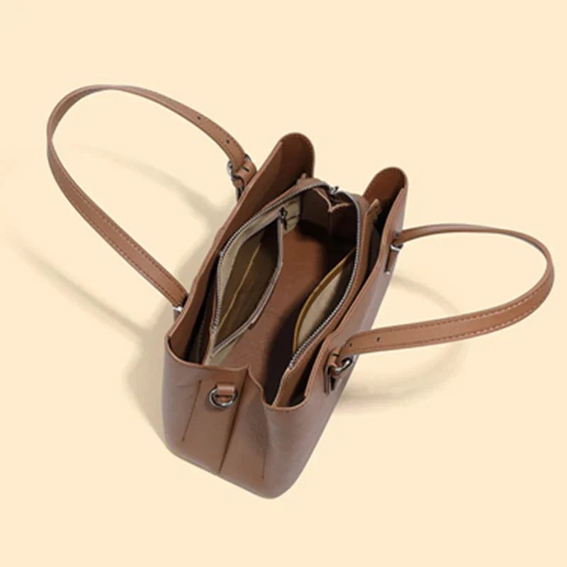 Aria™ - 3 Layers Genuine Cow Leather Shoulder Bag