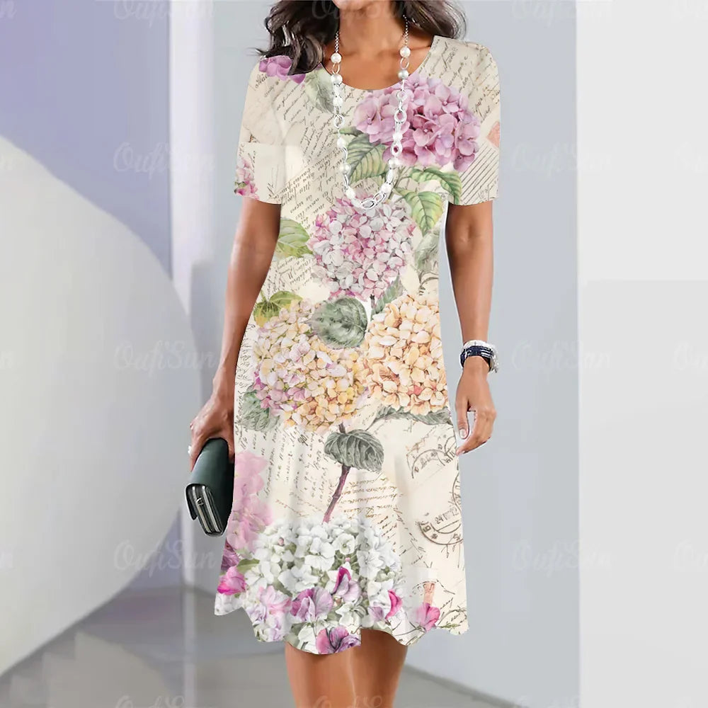 Olivia™ - Comfy Flower Print Dress