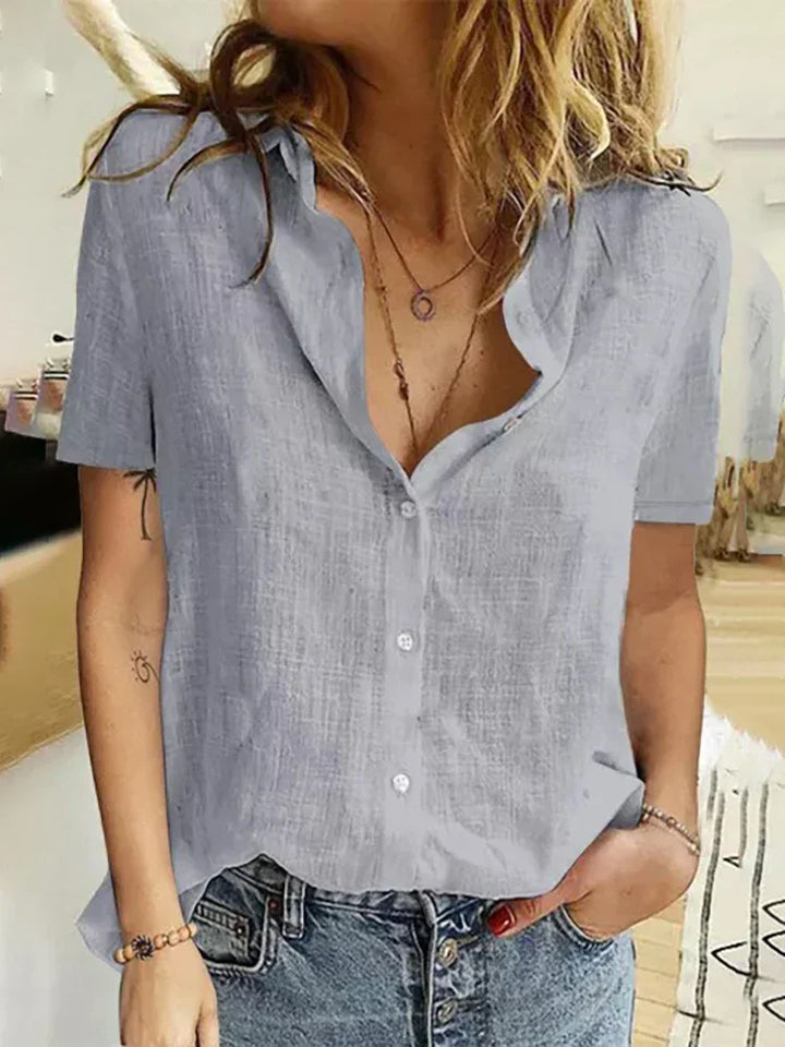 RELAXED LINEN BUTTON-UP