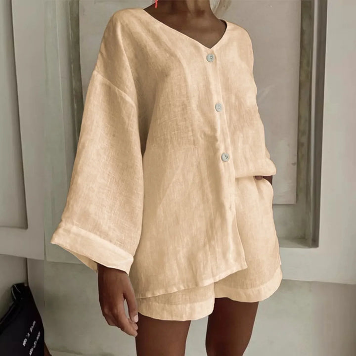 Olivia™ - Stylish Linen Shirt and Shorts Set