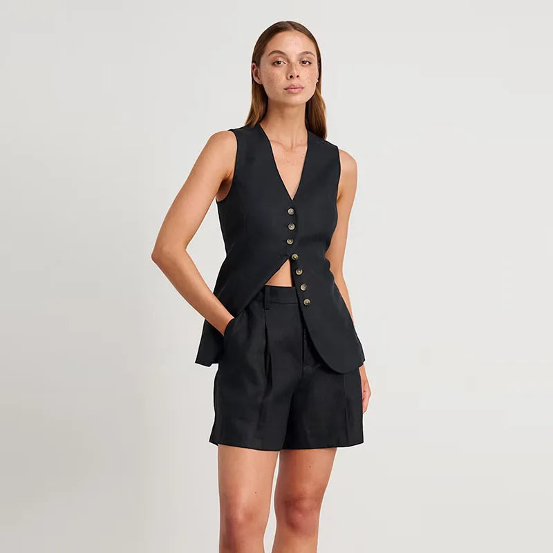 Aria™ - Chic Vest and Shorts Set