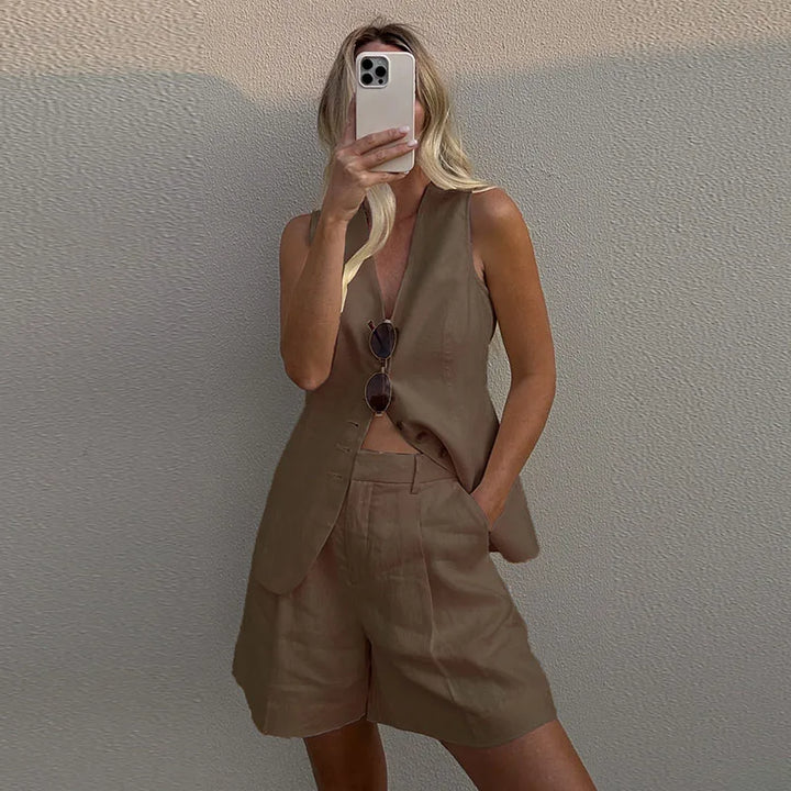 Aria™ - Chic Vest and Shorts Set