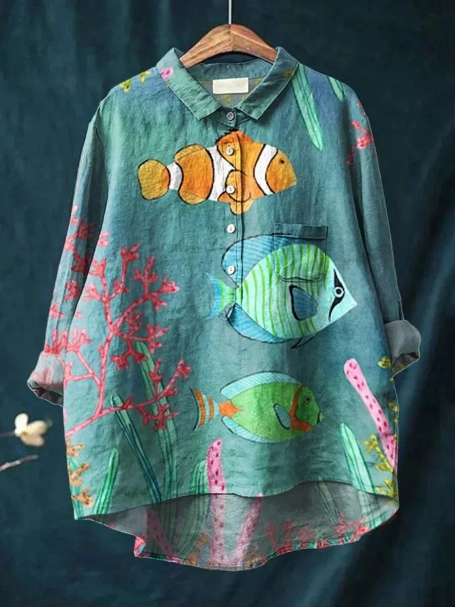 Briselle - Exclusive women's shirt with animal print