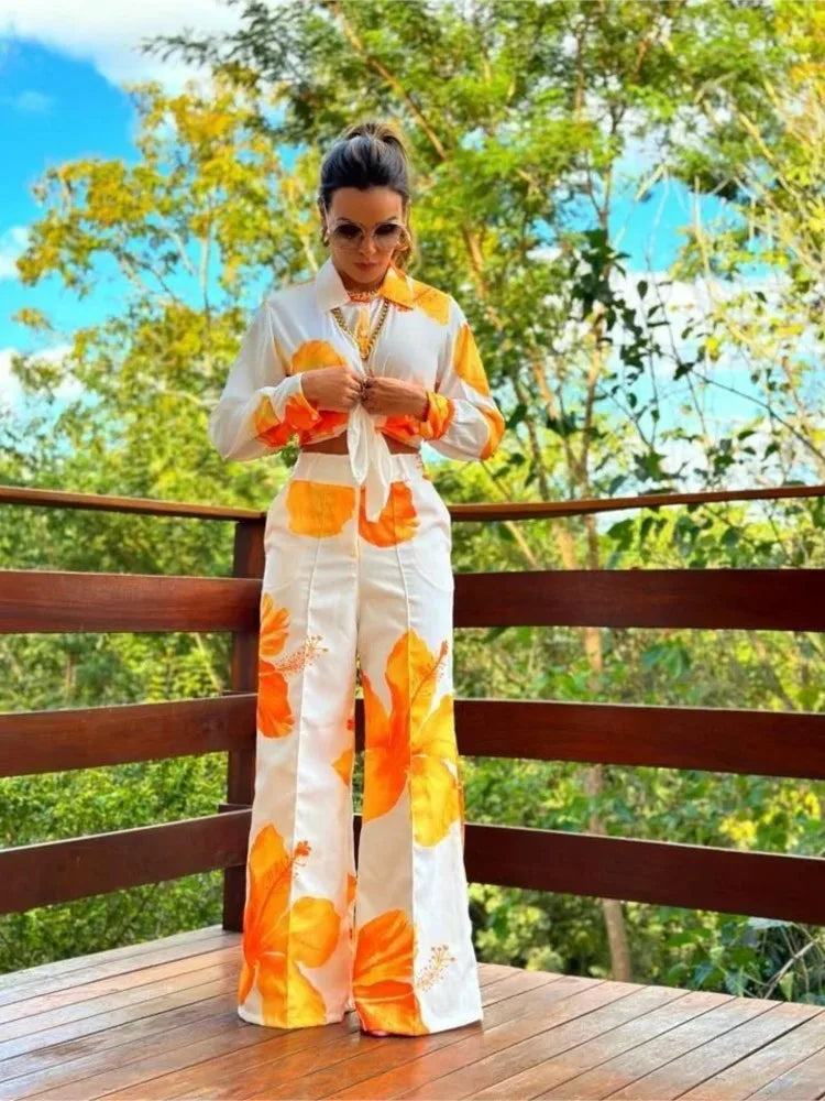 Olivia™ - Chic Floral Two-piece Set