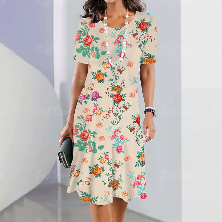 Lina™ - Comfy Flower Print Dress