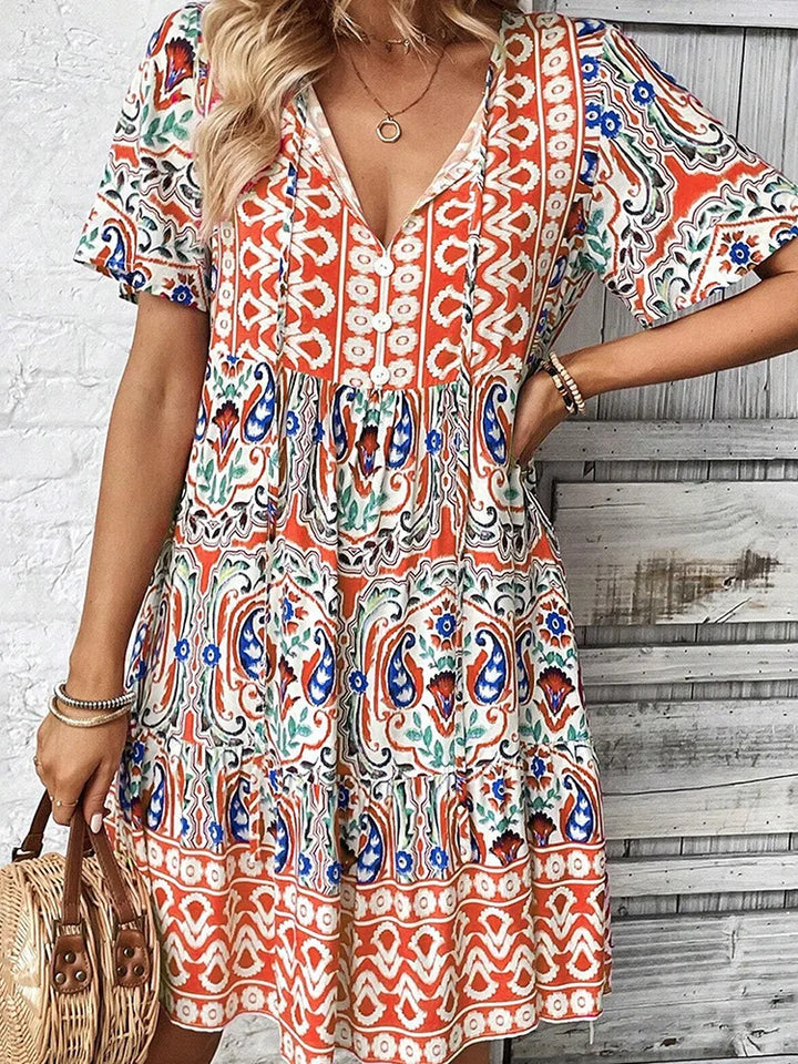 Chalise - Boho Casual Loose Spring-summer Midi Dress