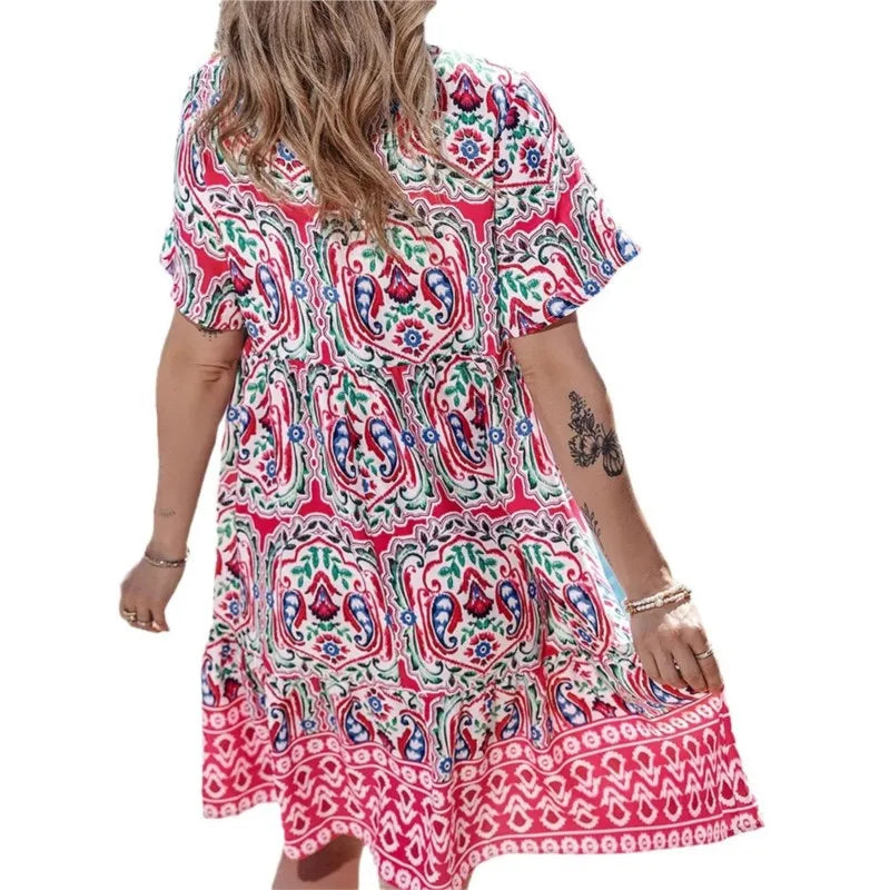 Chalise - Boho Casual Loose Spring-summer Midi Dress