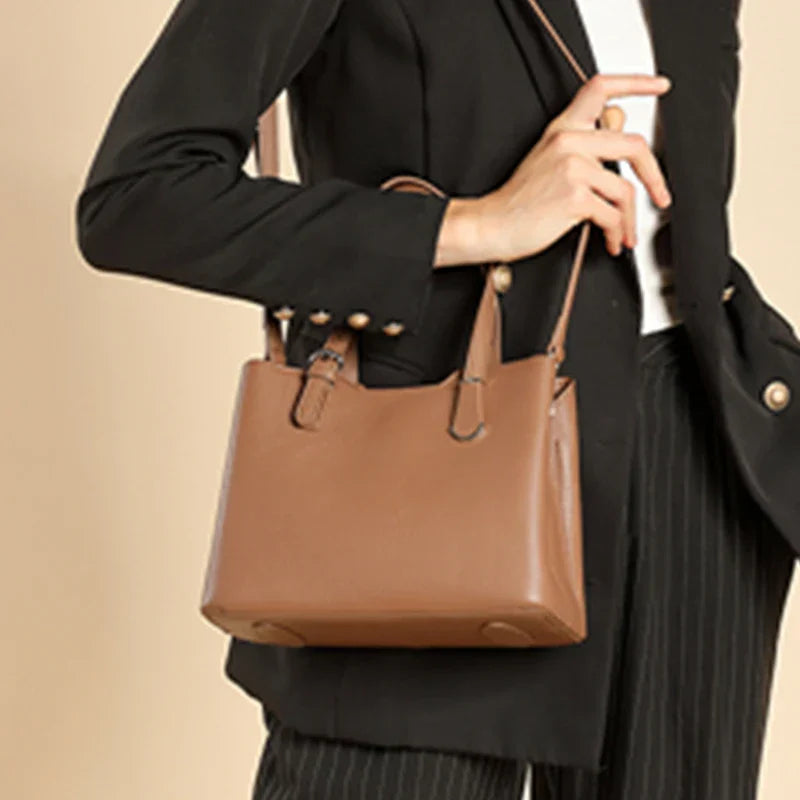 Aria™ - 3 Layers Genuine Cow Leather Shoulder Bag