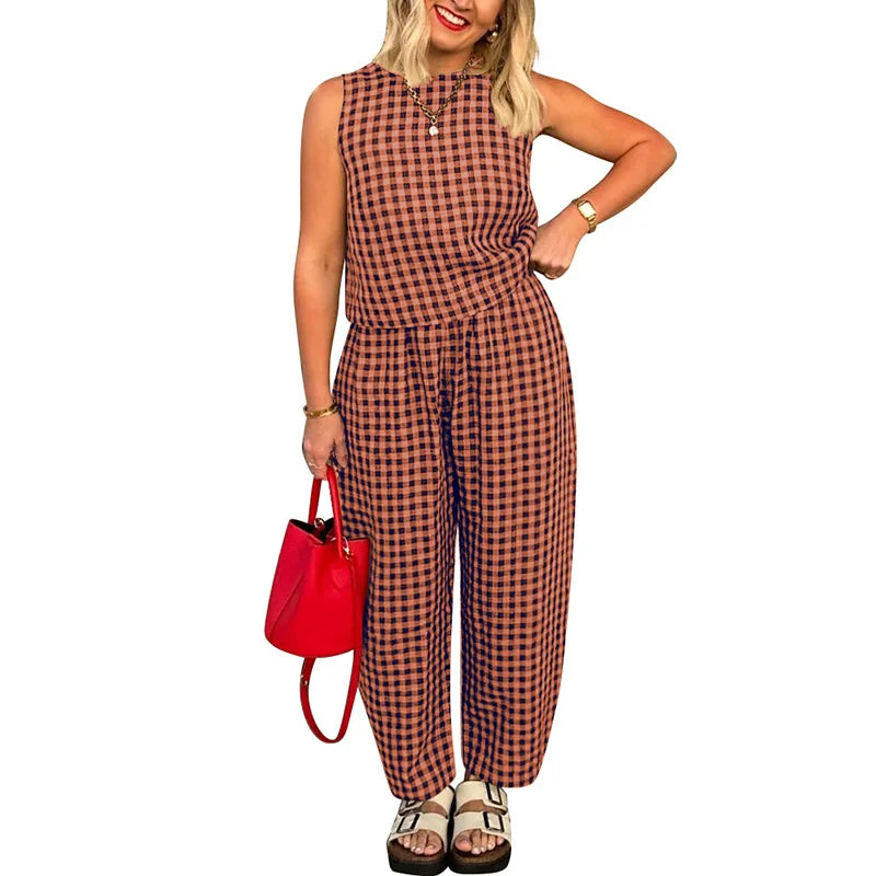Victoria™ - Casual Plaid Two Piece Set