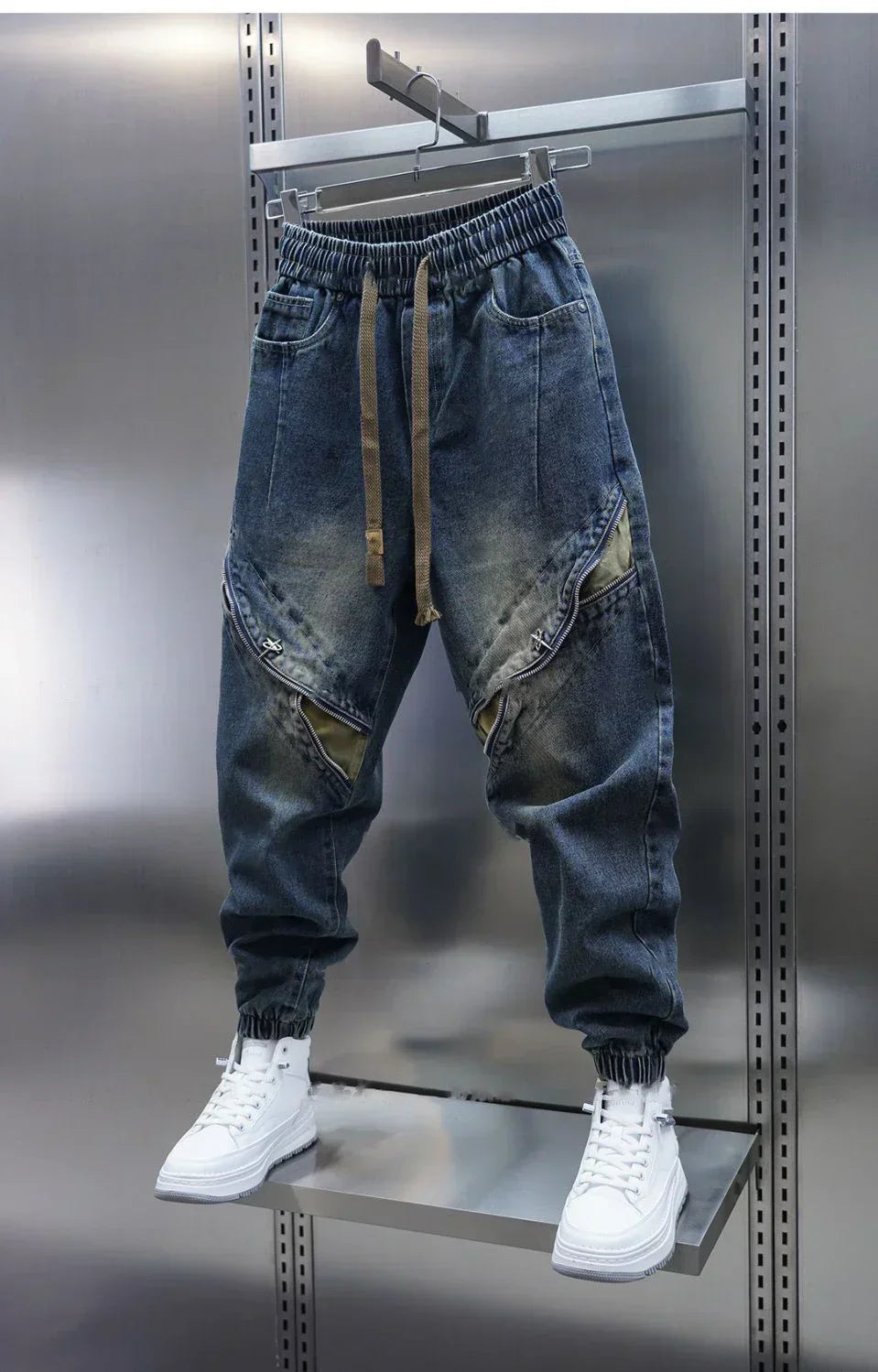Baggy Denim Pants with Belt