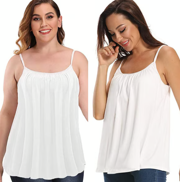 Loose-fitting tank top with integrated bra