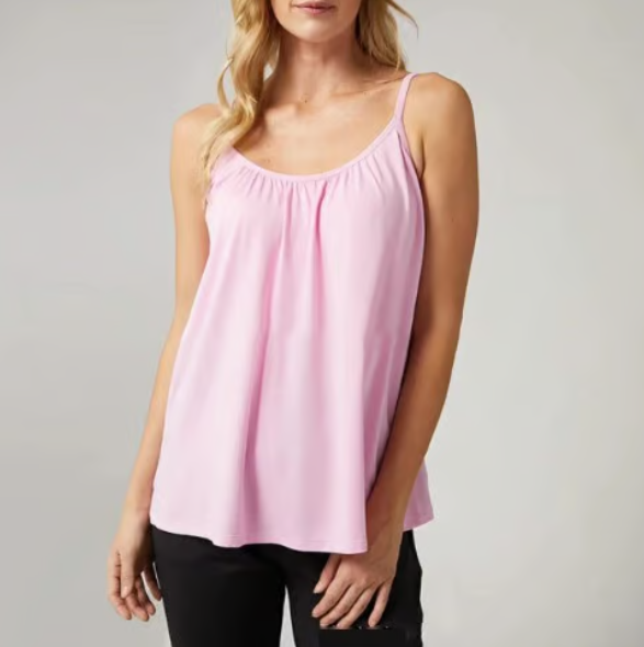 Loose-fitting tank top with integrated bra
