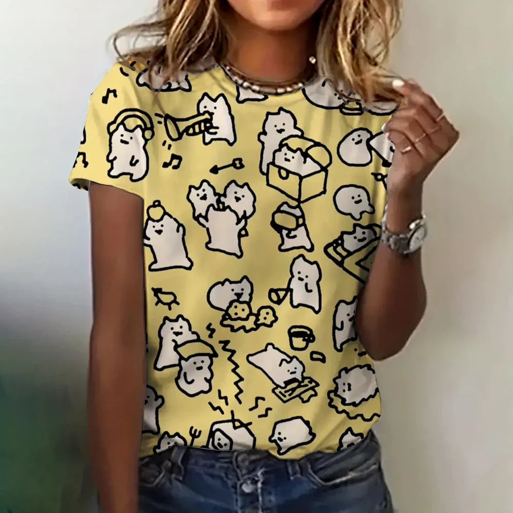 Jessica - Exclusive women's shirt with cat print