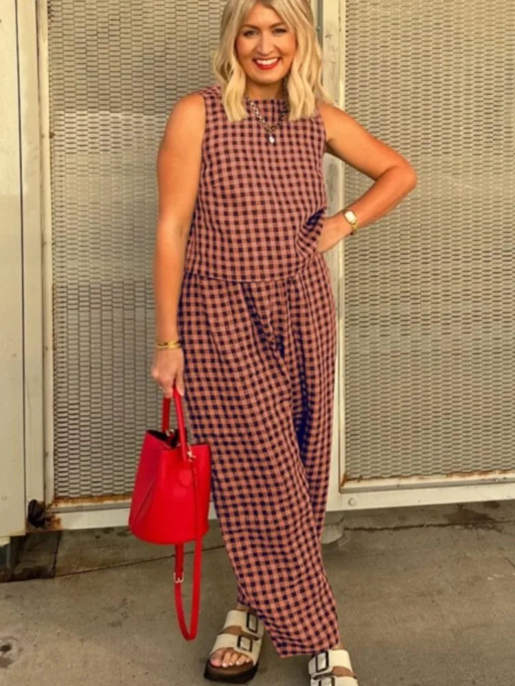 Victoria™ - Casual Plaid Two Piece Set