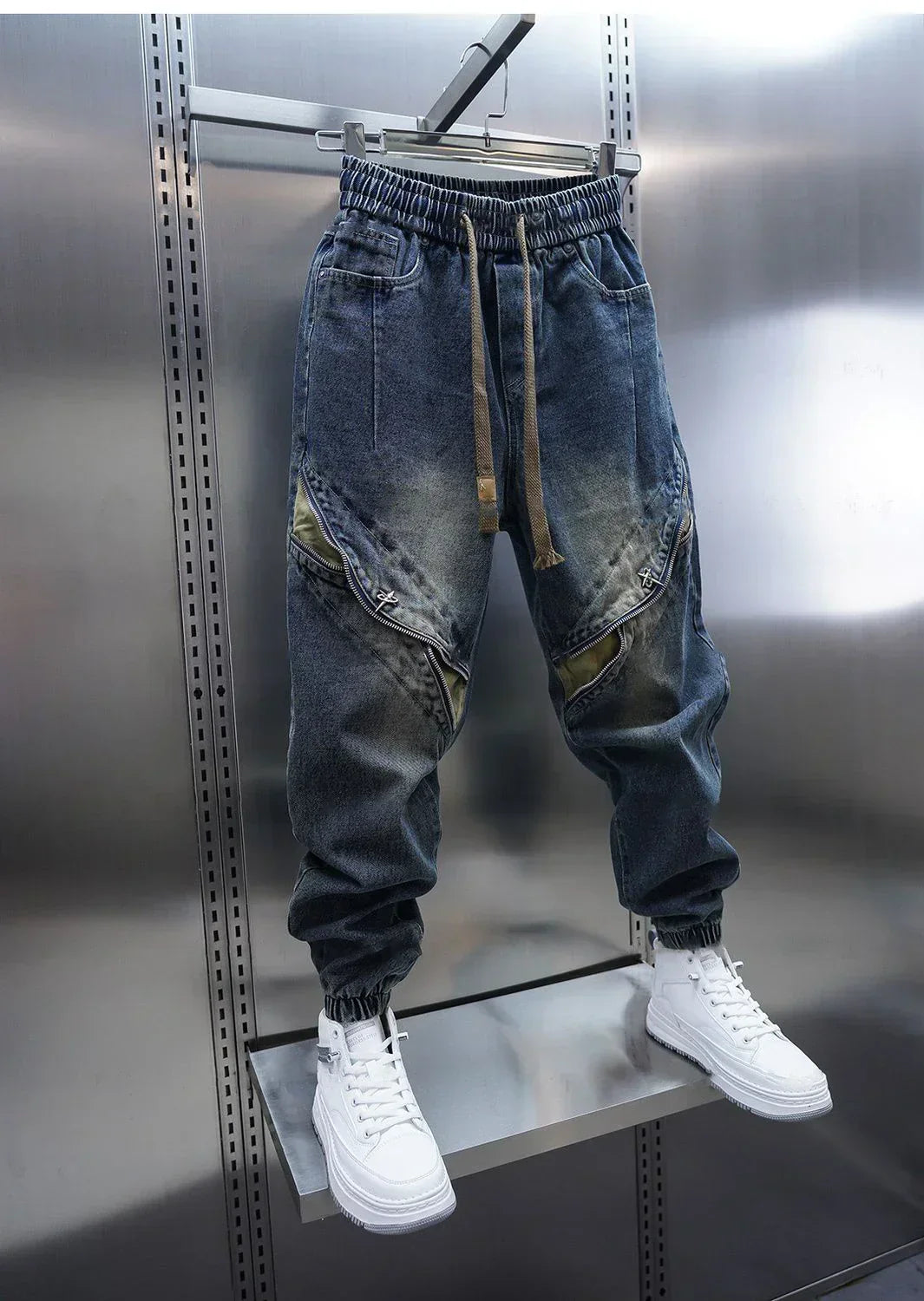 Baggy Denim Pants with Belt