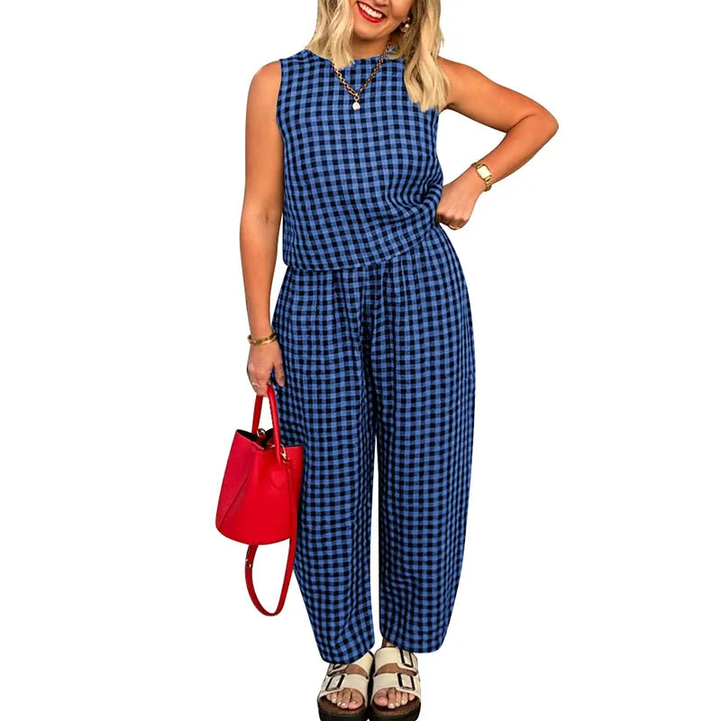 Victoria™ - Casual Plaid Two Piece Set