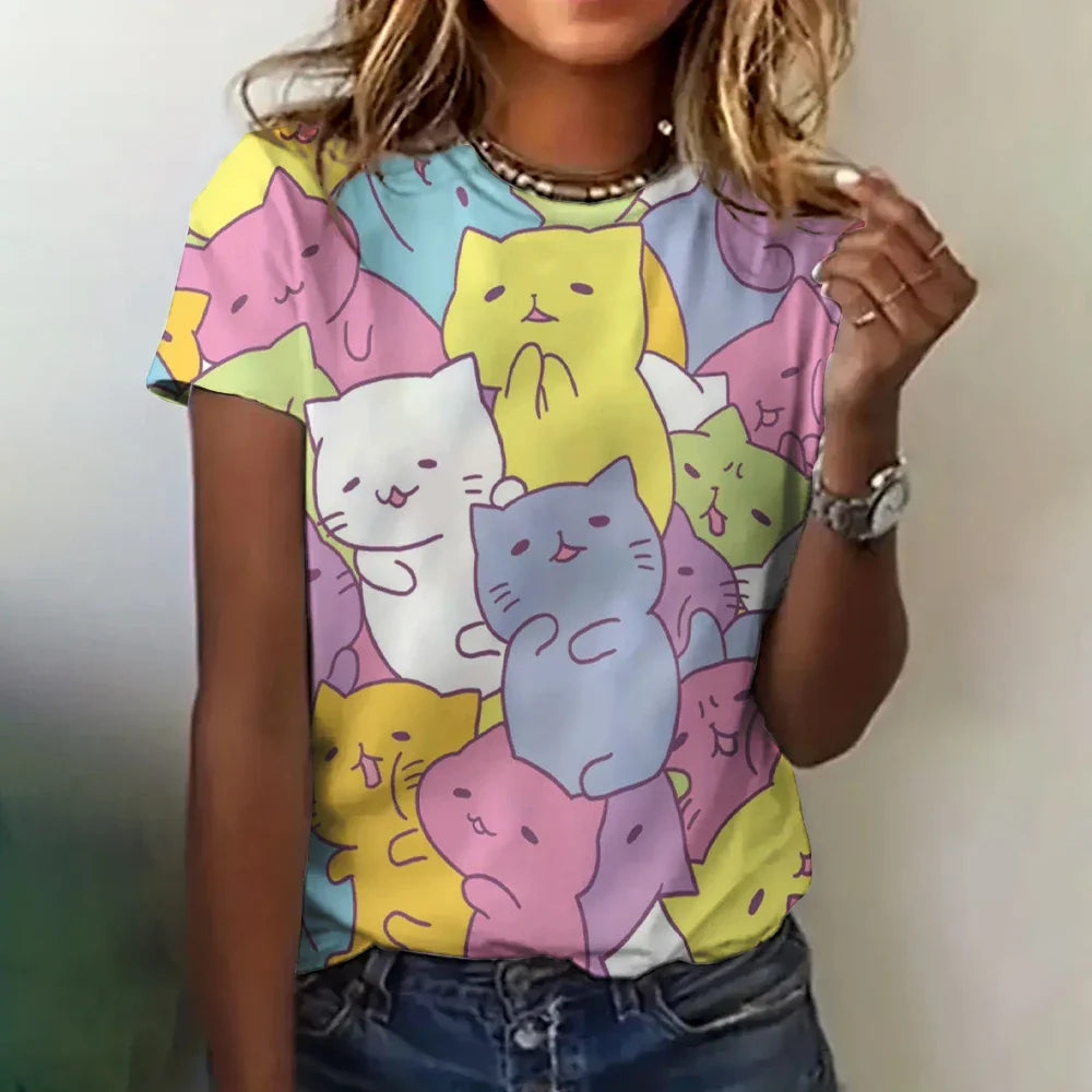 Jessica - Exclusive women's shirt with cat print