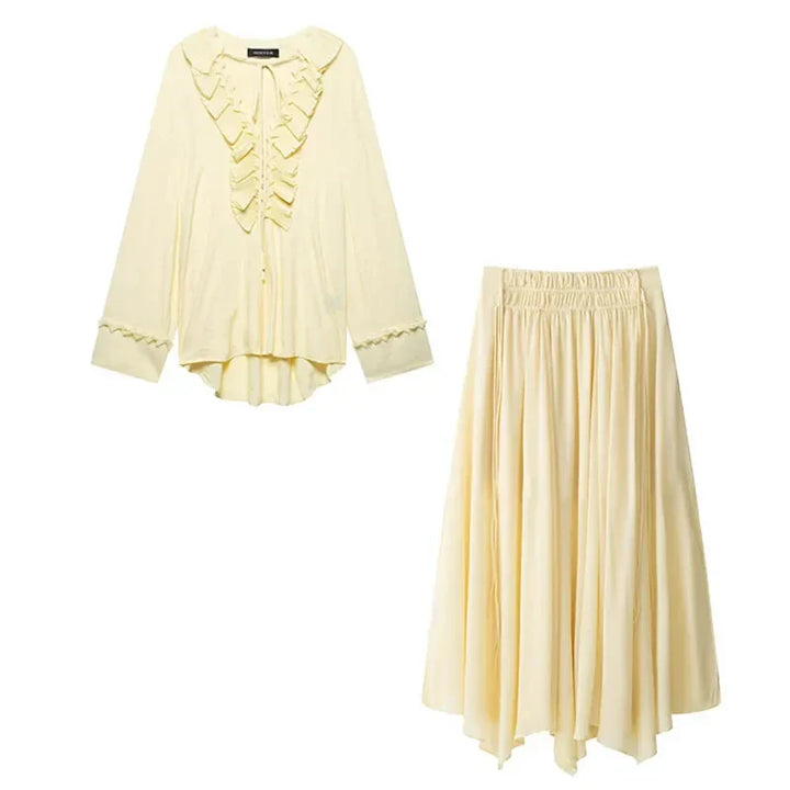 Avery™ - Elegant Vintage Top and Skirt Set