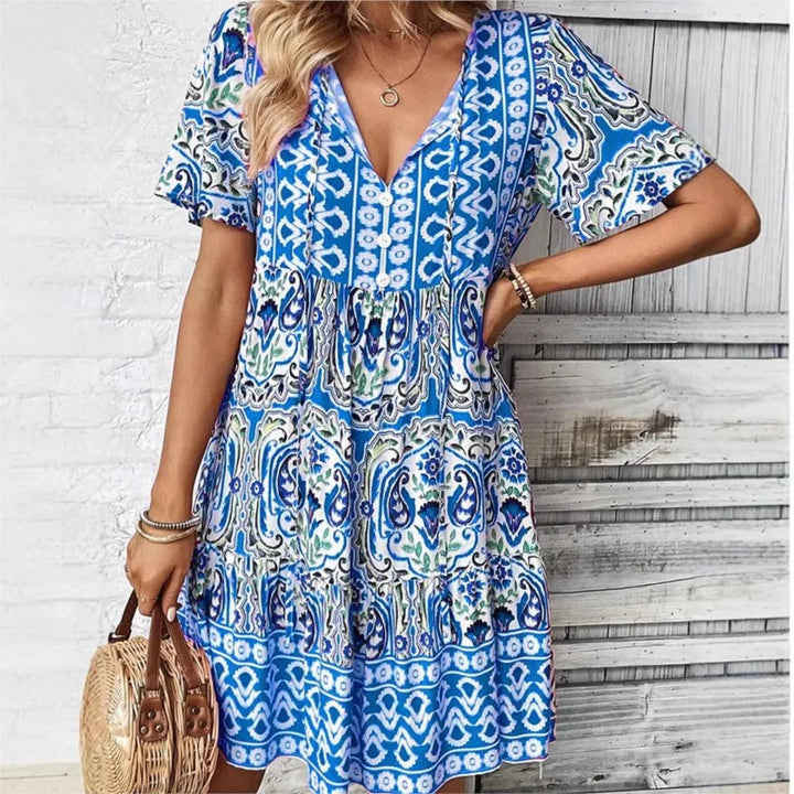 Chalise - Boho Casual Loose Spring-summer Midi Dress