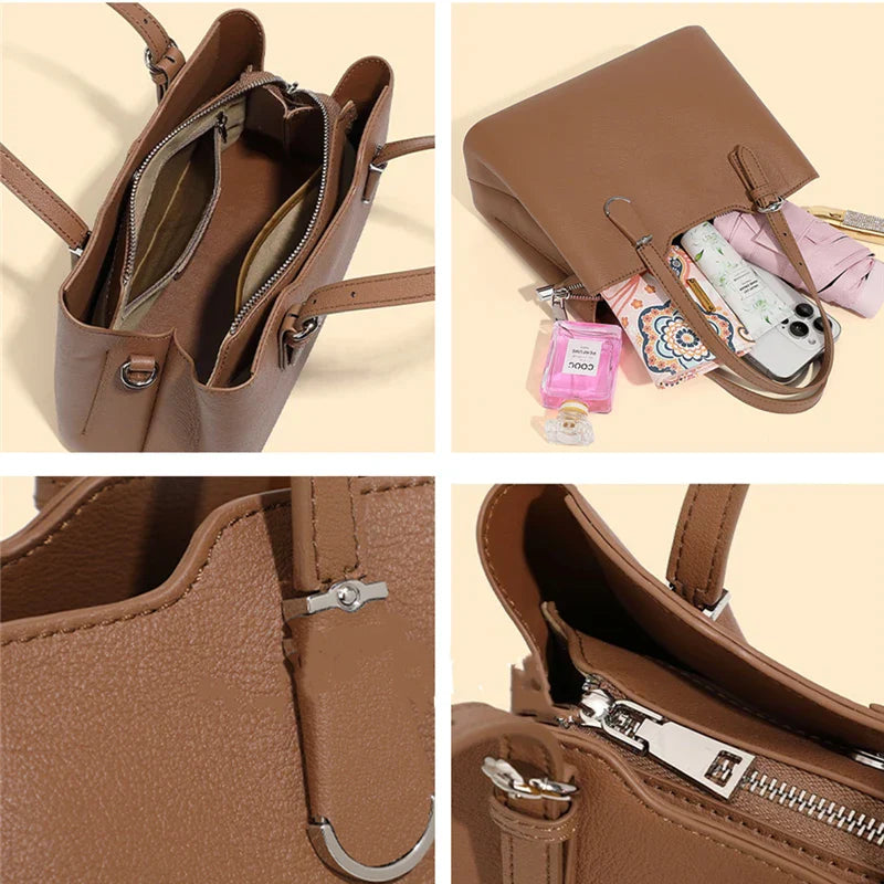 Aria™ - 3 Layers Genuine Cow Leather Shoulder Bag
